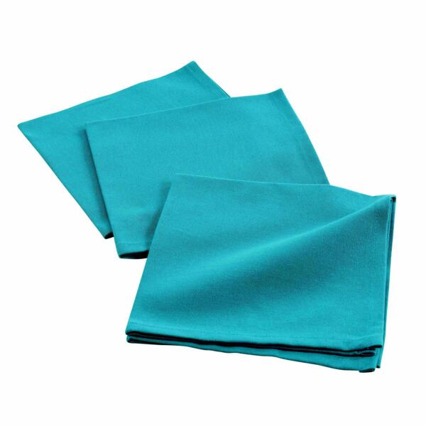 Lot de 3 serviettes coton Initia Bleu