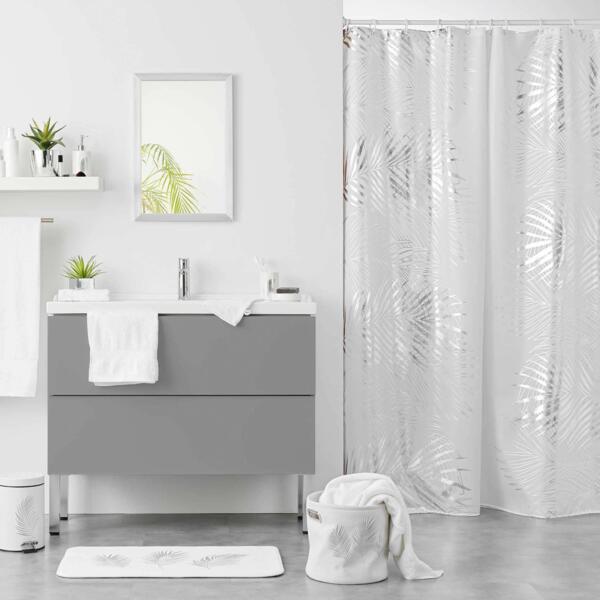dominar acampar Satisfacer Cortina de ducha (200 cm) Orbella Blanco y plata - Decoración de baño -  Eminza
