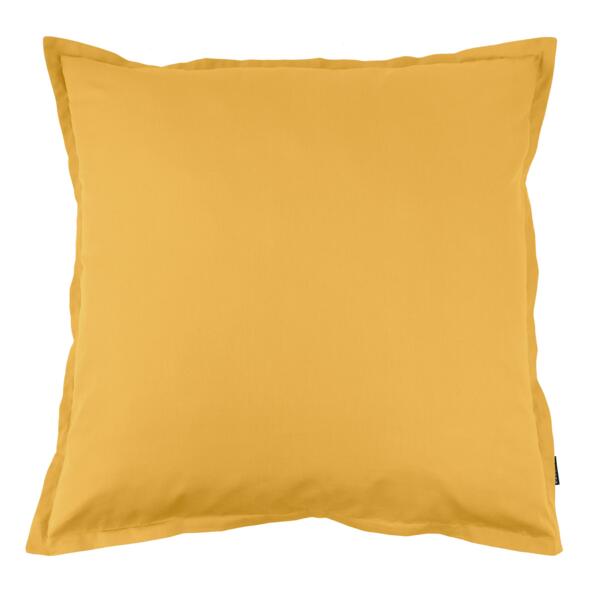 Taie d'oreiller carrée percale de coton (65 cm) Cali Jaune moutarde