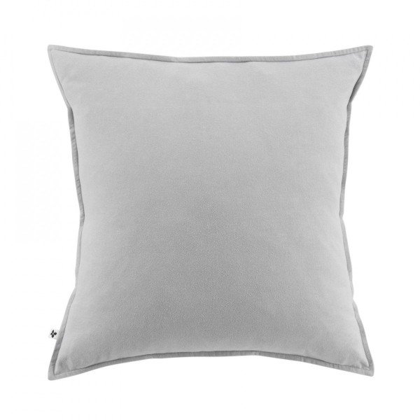 Taie d'oreiller carrée flanelle de coton (63 cm) Candice Gris clair