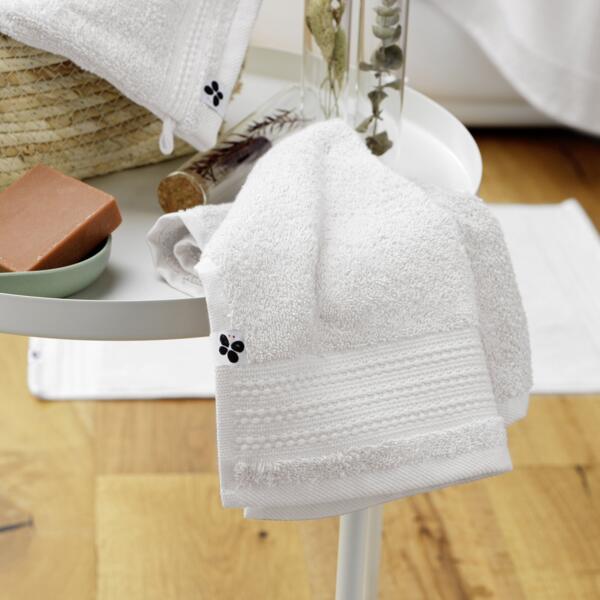 Serviette de bain coton bio (30 x 50 cm) Garance Blanc chantilly