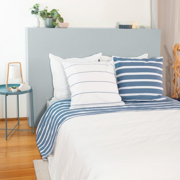 Juego de sábana de algodón (270 x 290 cm) Stripes  Azul Marino