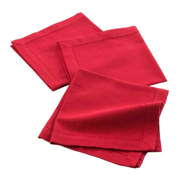 Lot de 3 serviettes (40 cm) Charline Rouges
