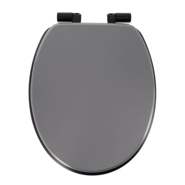 Toiletbril met valrem Black LIne Grijs/Zwart - decoratie - Eminza