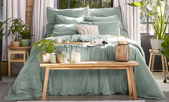 housse de couette vert eucalyptus