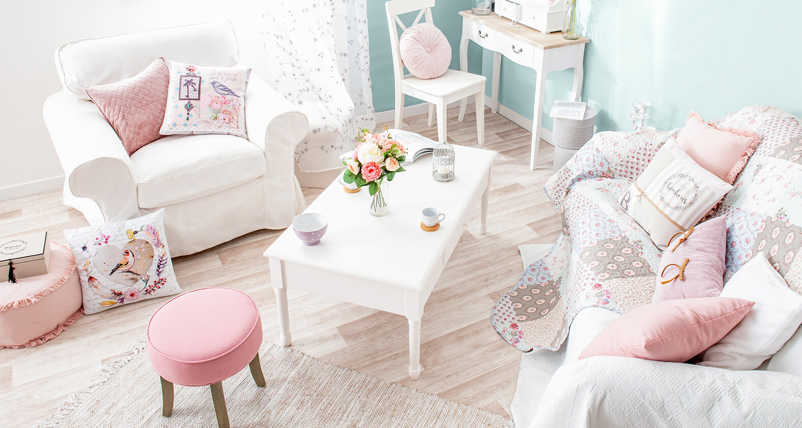 d�coration salon style shabbychic