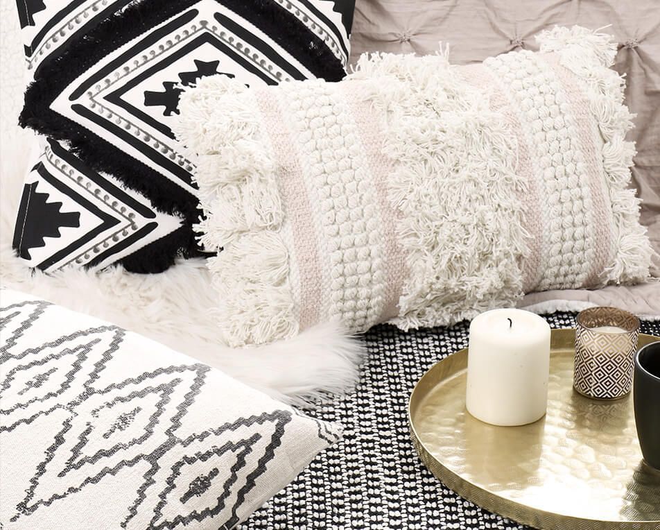 Boho Chic Teppich und Kissen