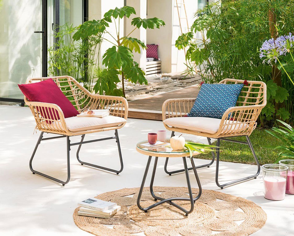 salon de jardin rotin