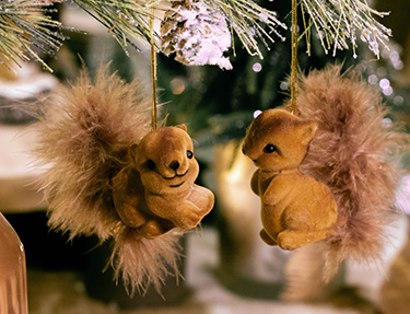 addobbi di Natale scoiattoli
