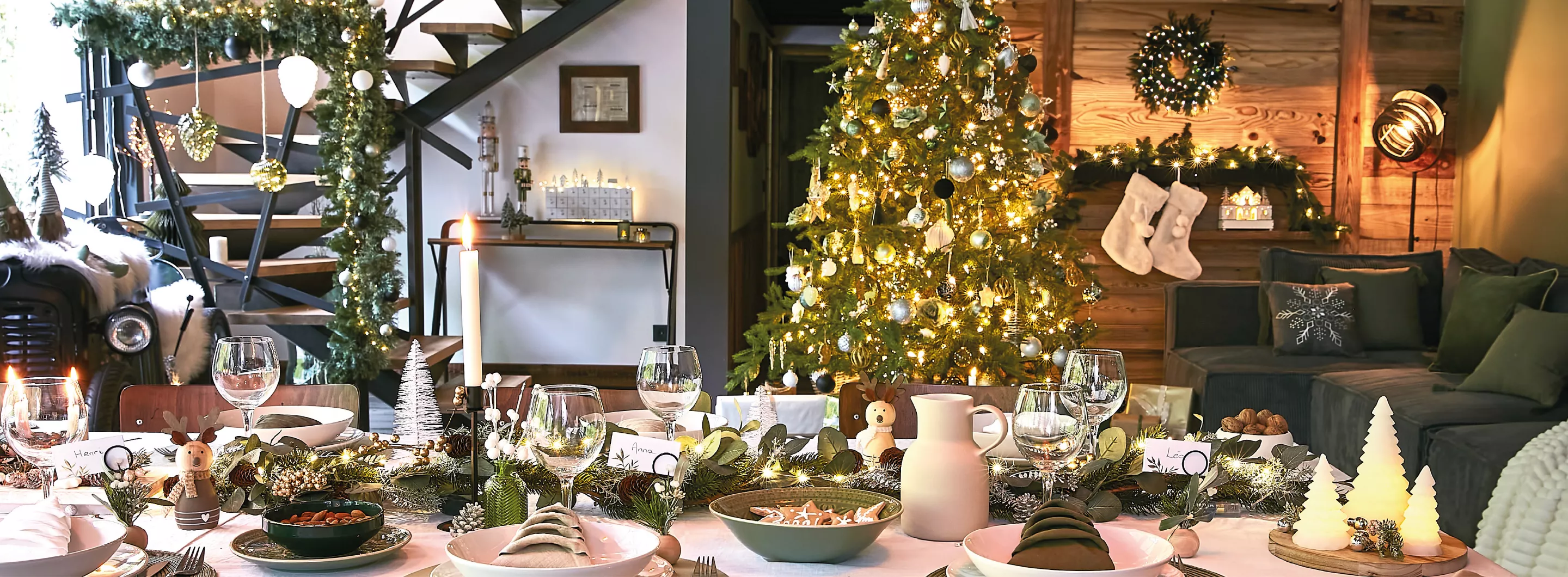 décoration de noël pour la maison thème nature chic