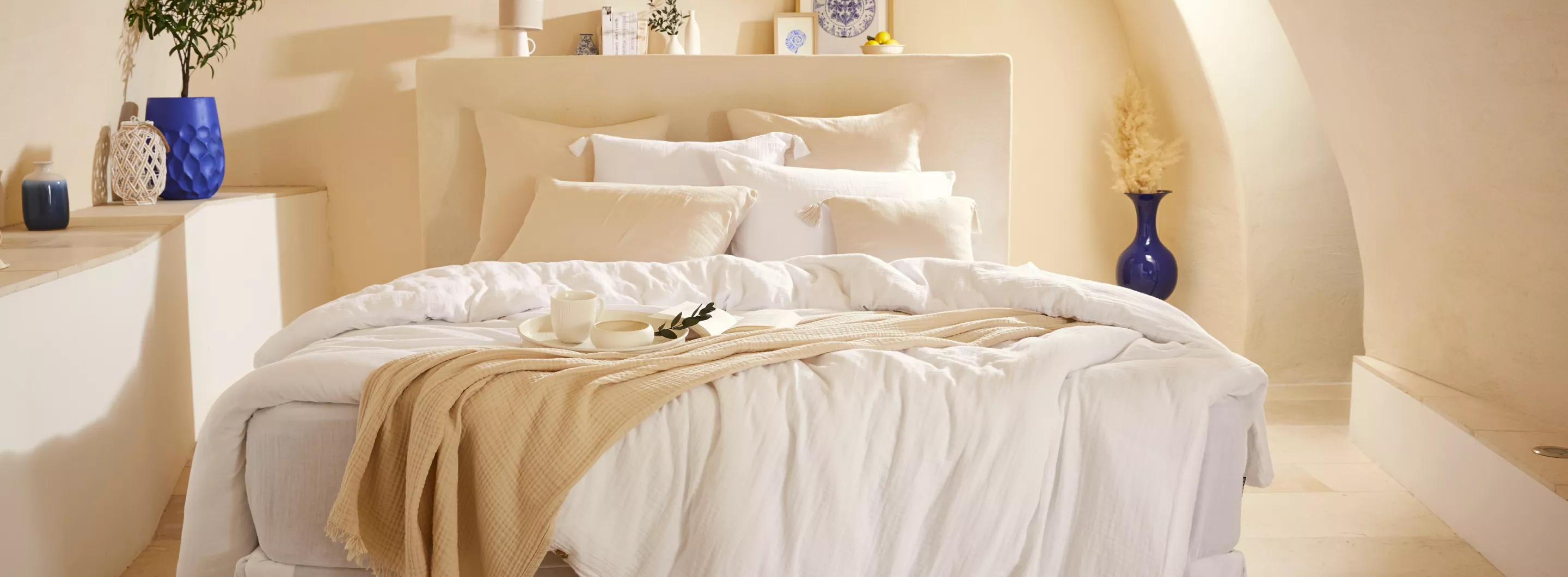 housse de couette en gaze de coton blanche