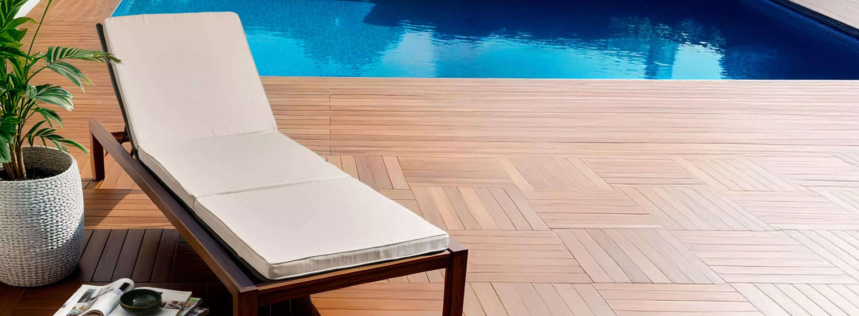 coussin de transat déhoussable anti-uv écru