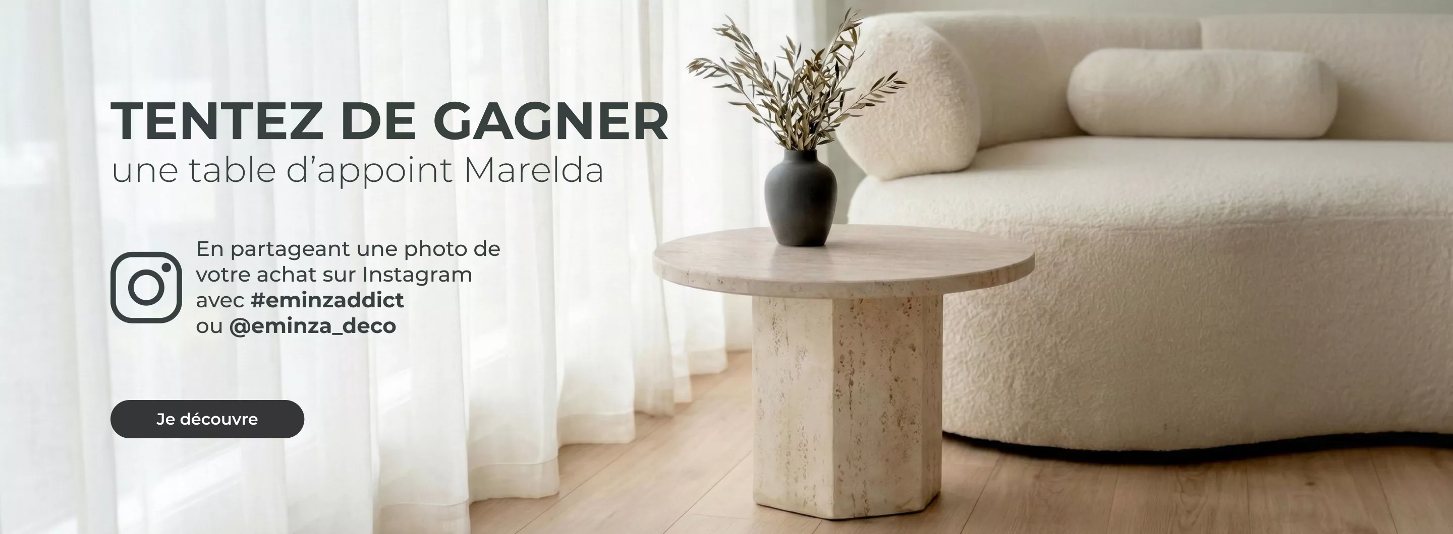 table d'appoint ronde en pierre blanche