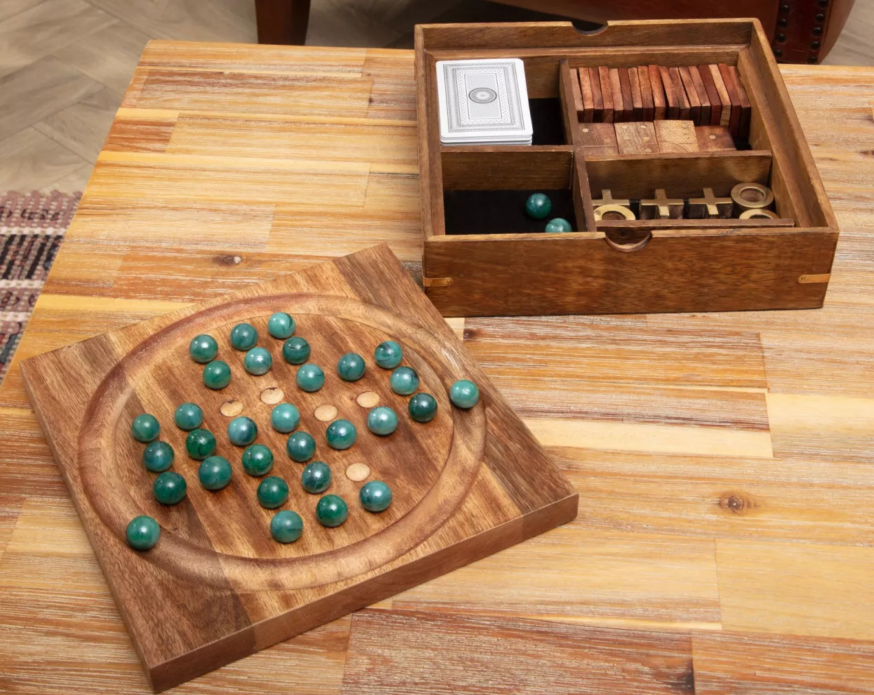 juego de solitario de madera