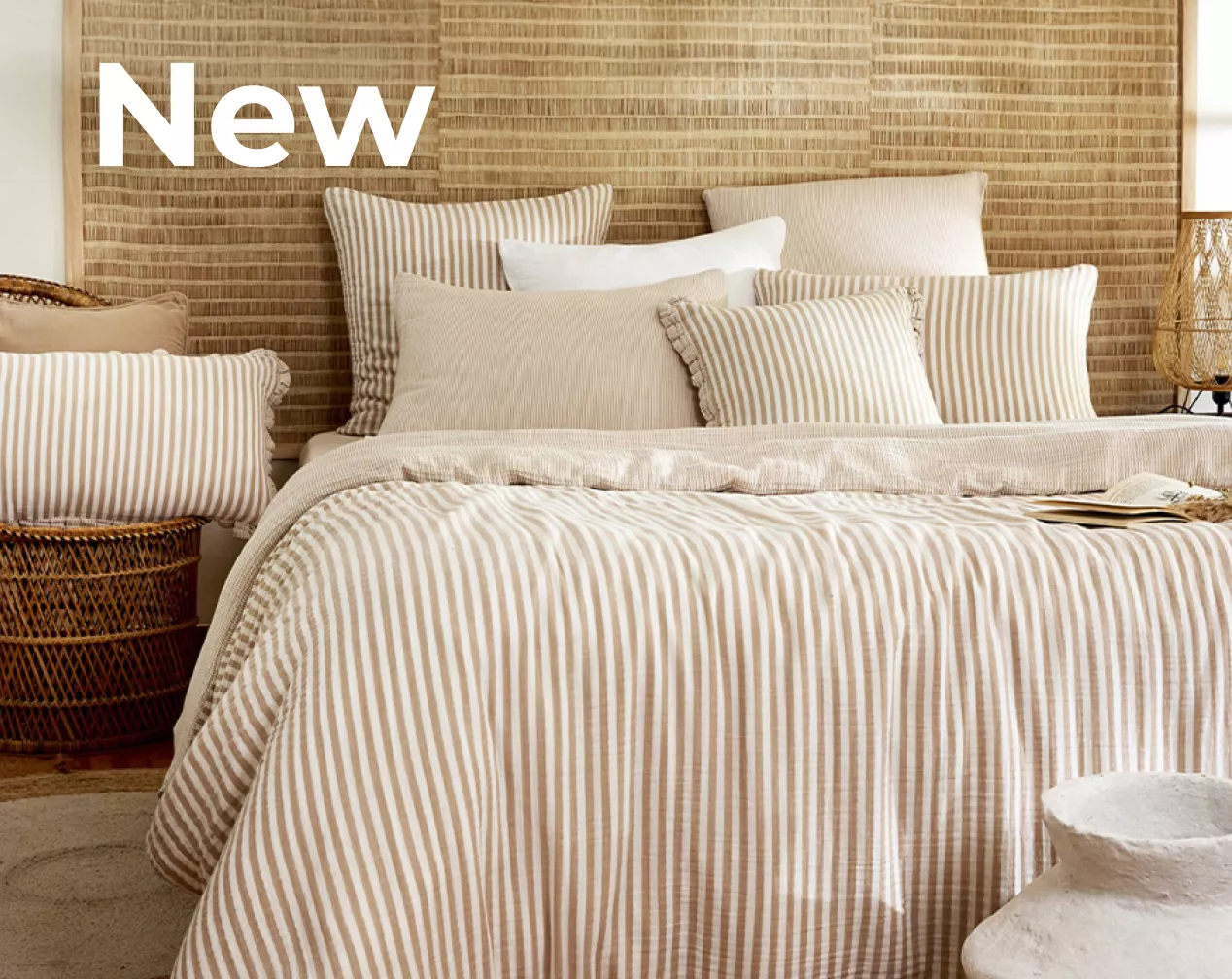 Funda nórdica de gasa de algodón beige