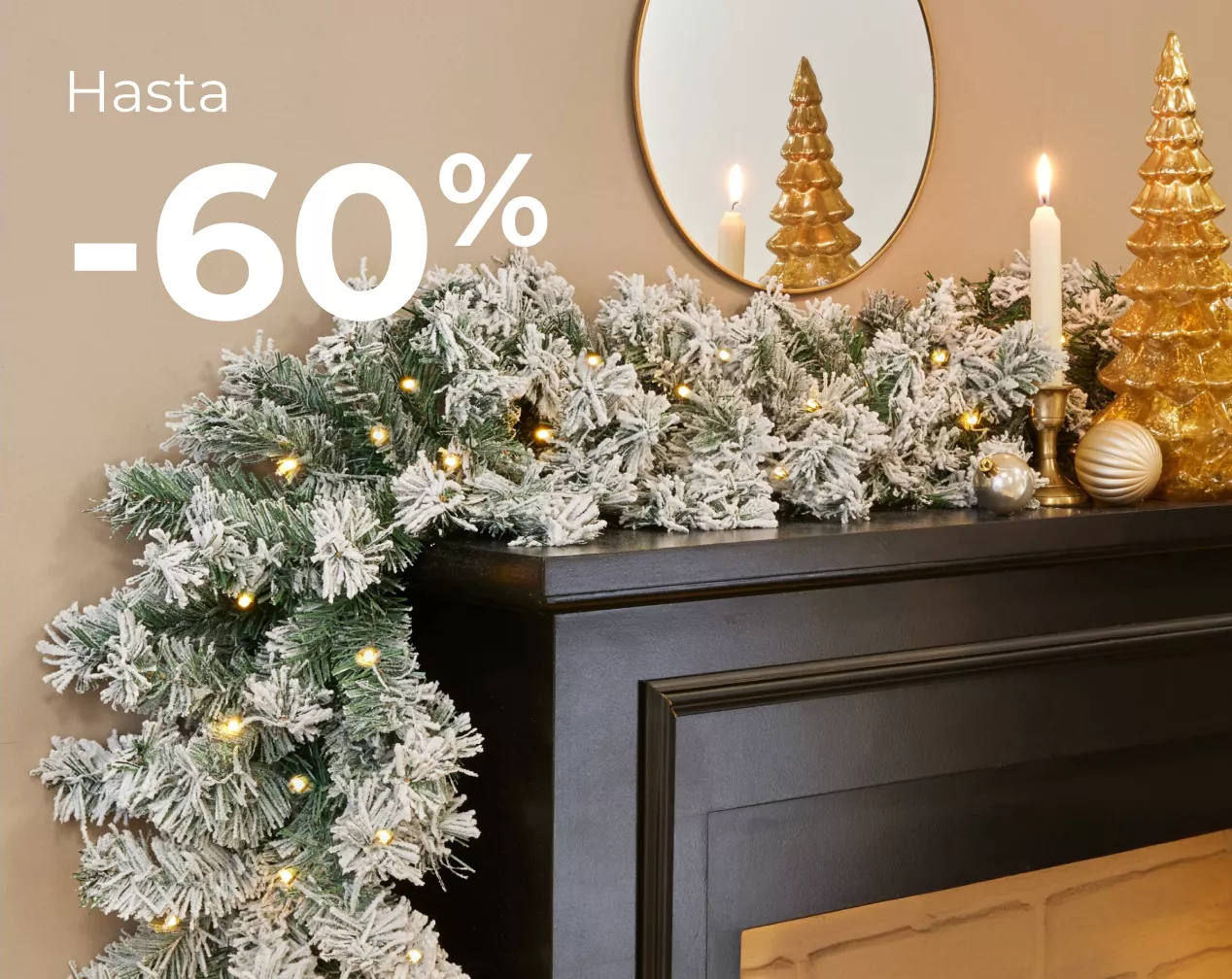 guirnalda de abeto nevado