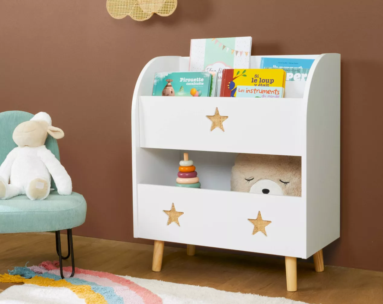 bibliothèque enfant en bois blanche