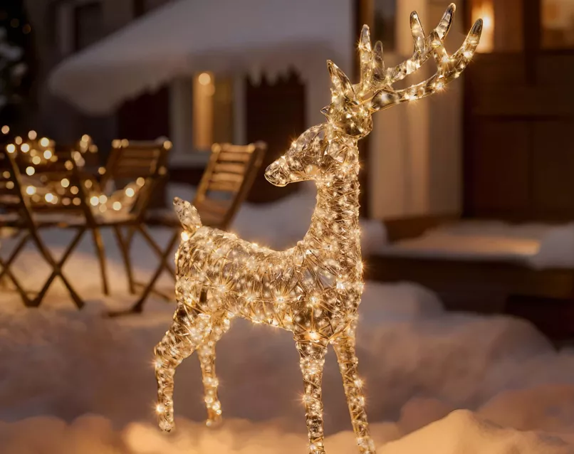 warm wit kerstlichtrendier