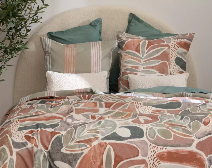 housse de couette motif végétal