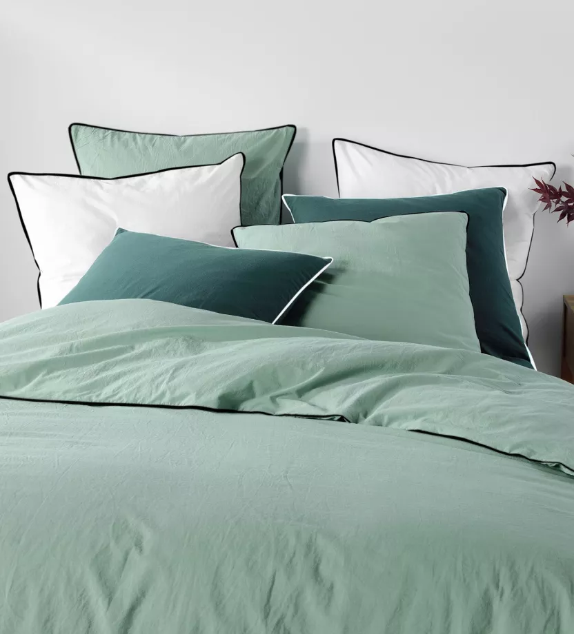 housse de couette unie vert sauge