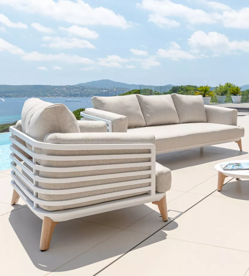 salon de jardin en aluminium blanc