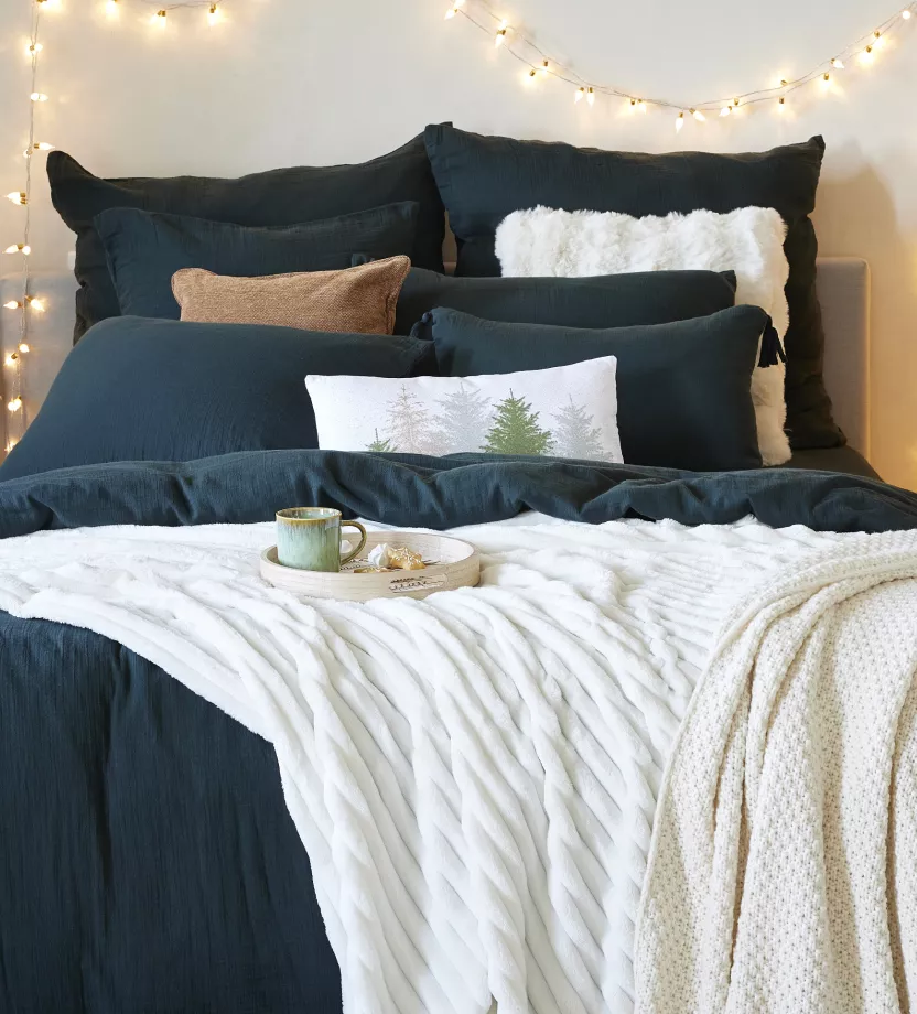 copripiumino in garza di cotone verde abete