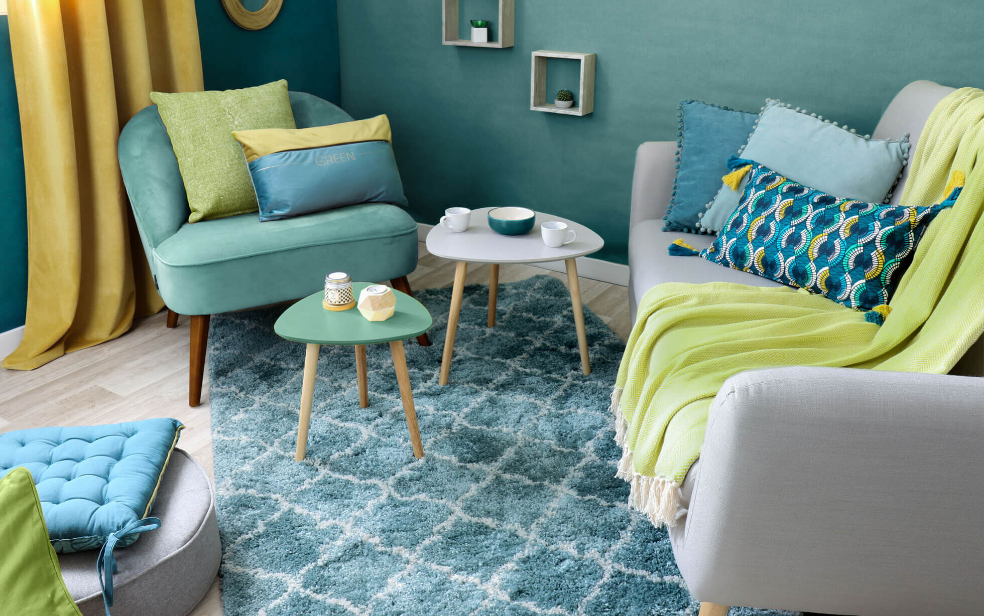 salone blu verde