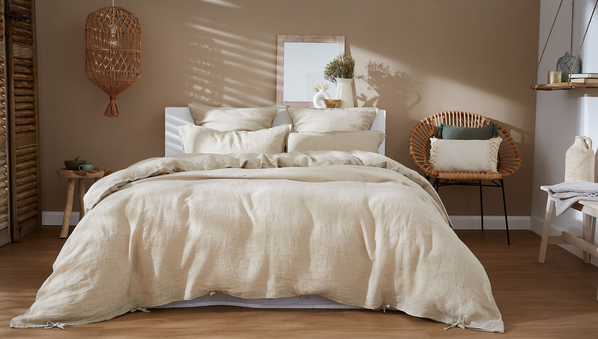 housse de couette en lin lavé pas cher