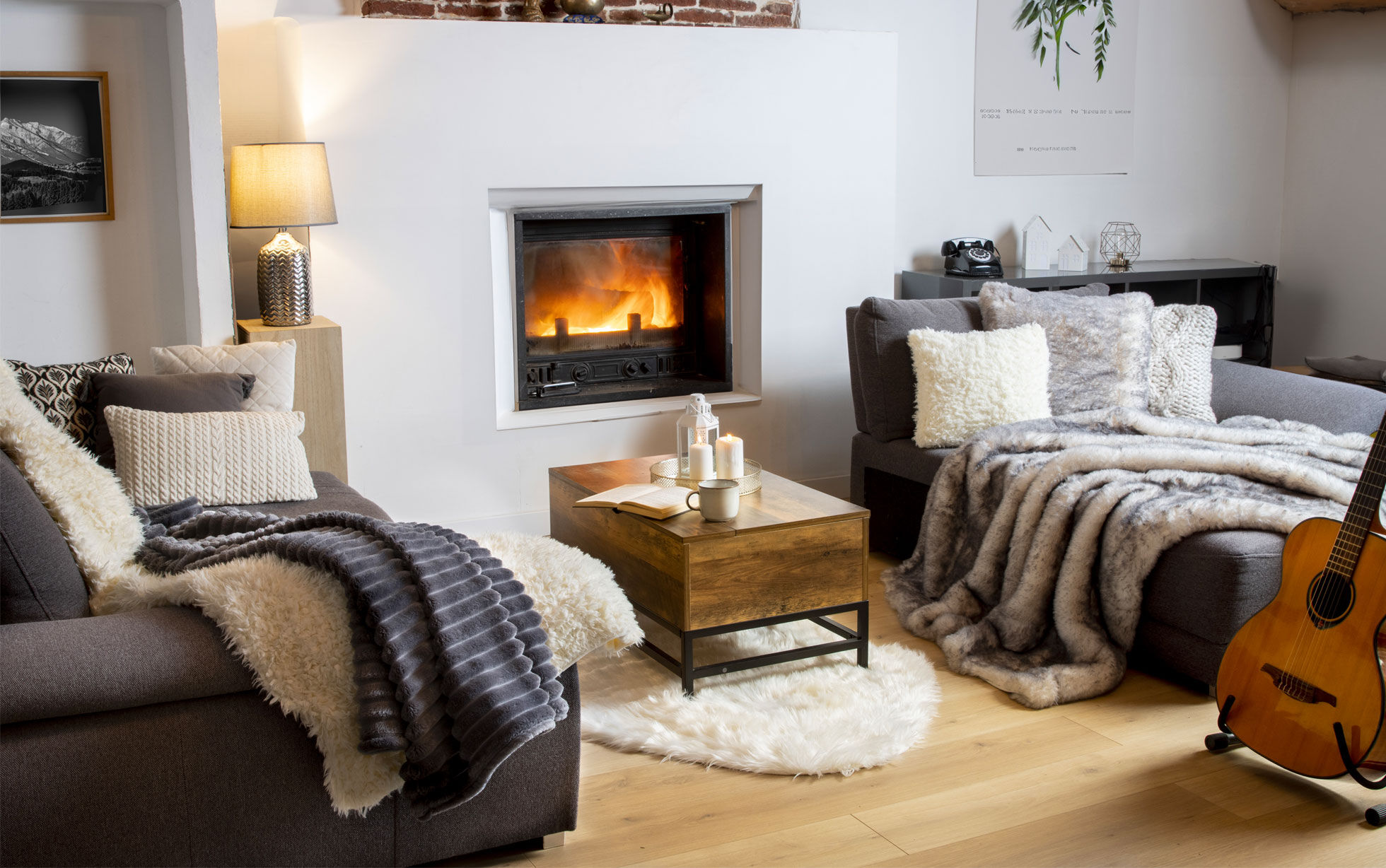 Deko Wohnzimmer cozy
