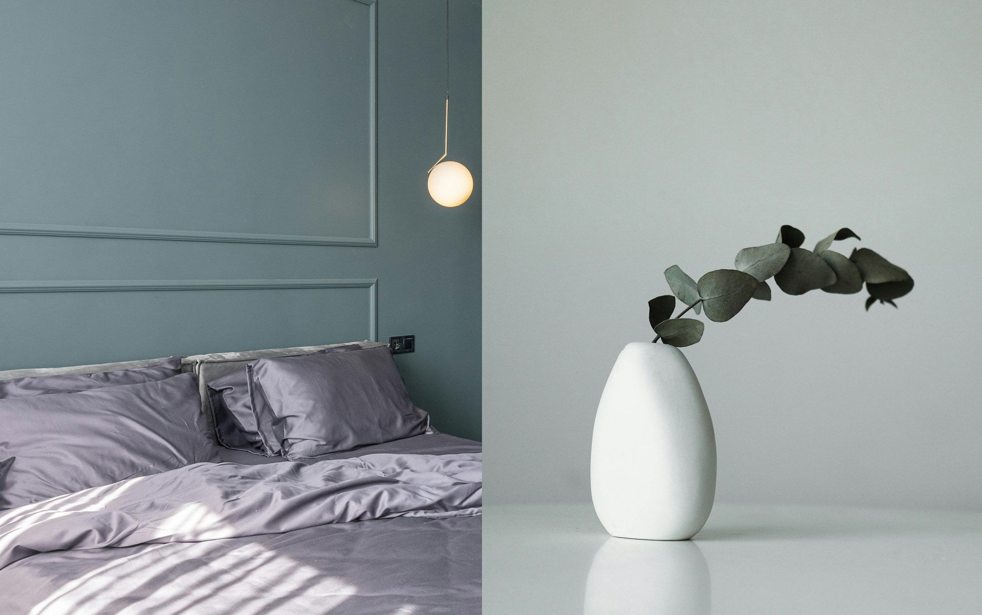 murs verts et bleus gris