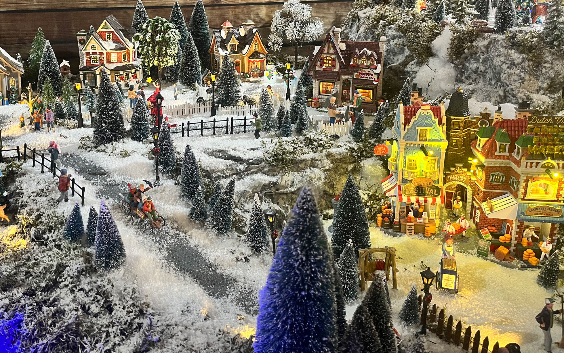 maisons lumineuses village de noël