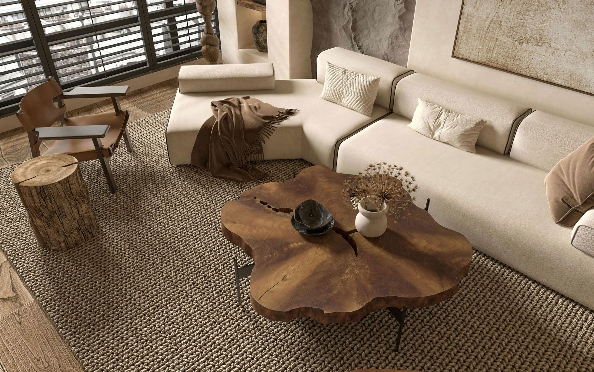 Salón estilo campestre chic