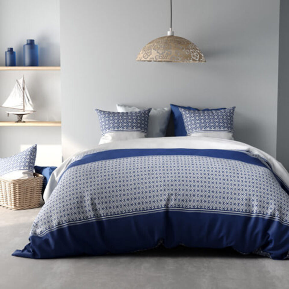 housse de couette bleu tendance