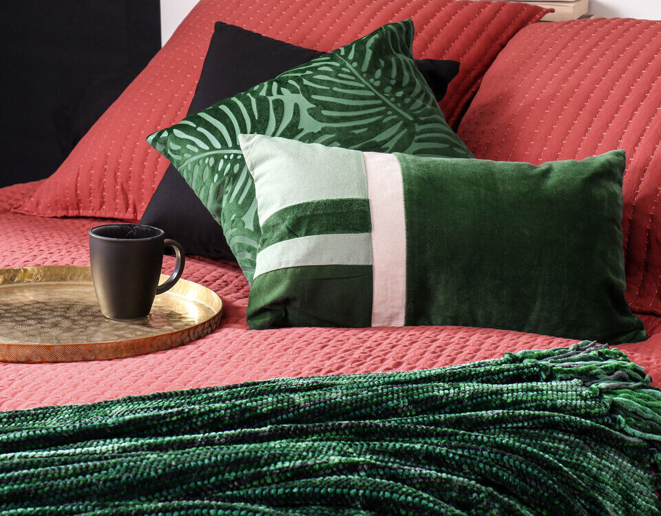 arredo camera rosso e verde
