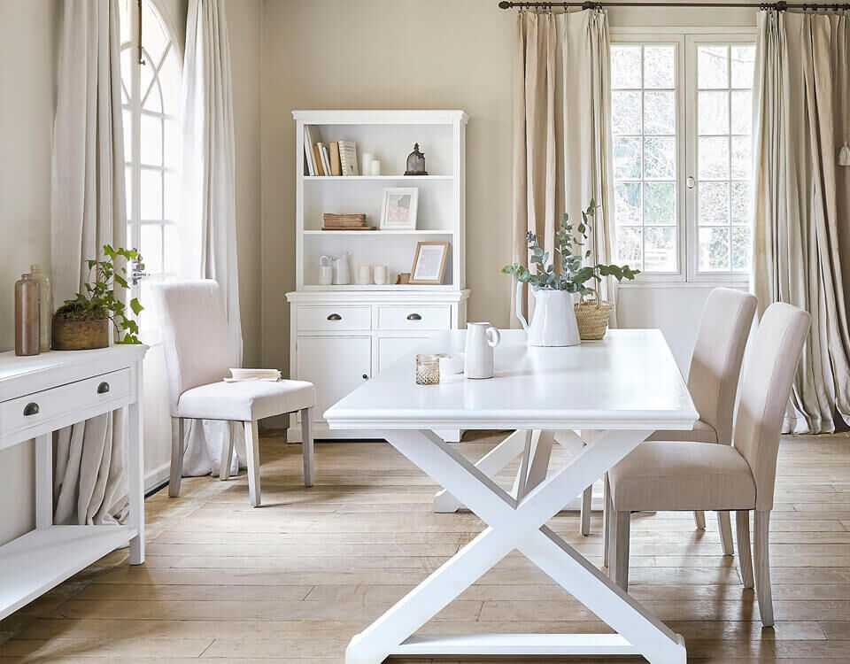 salle à manger meubles blancs
