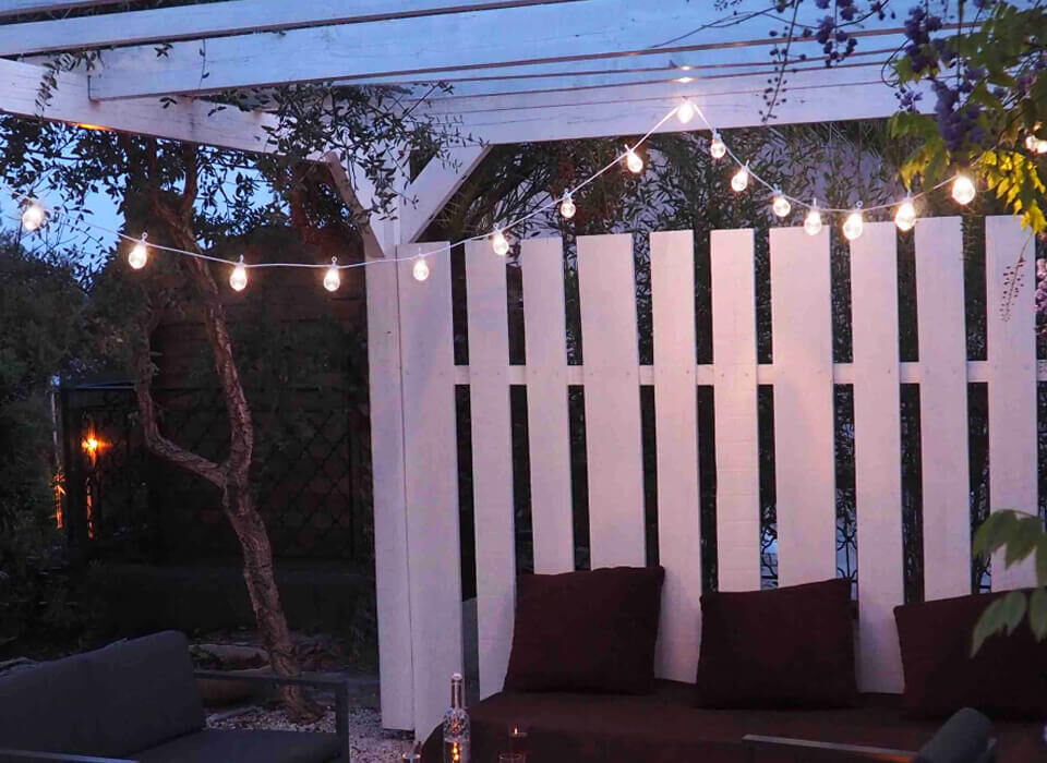 ghirlande per esterno guiguette con lampadine