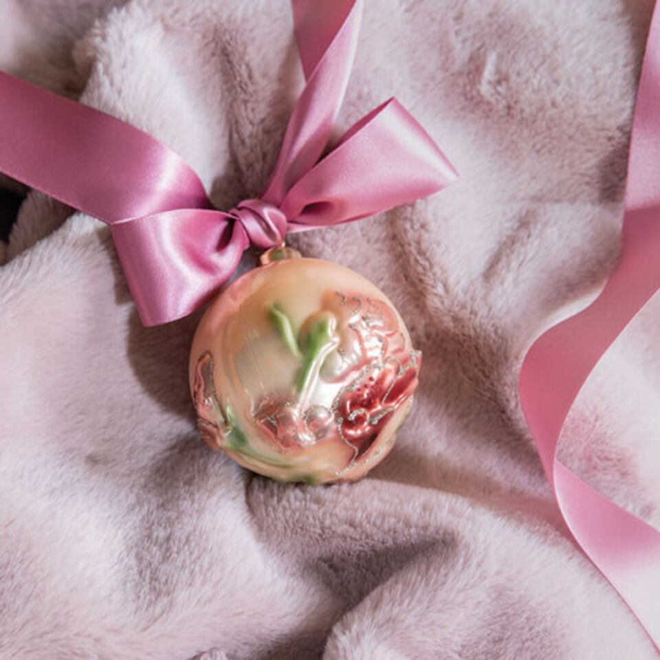 boule de noel rose