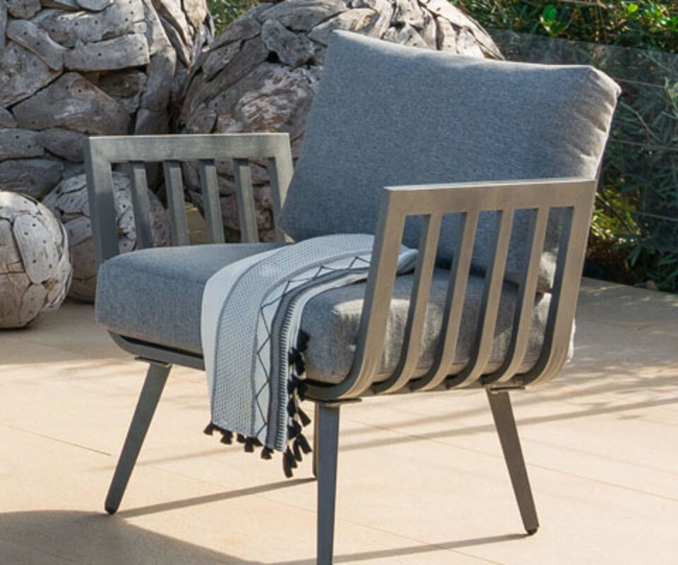 poltrona giardino alluminio grigio antracite