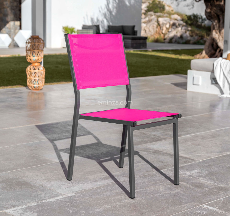 silla en aluminio y textileno