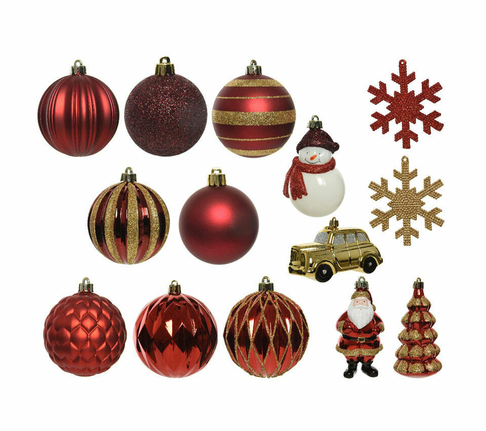 Kit decorazione di Natale rosso e oro
