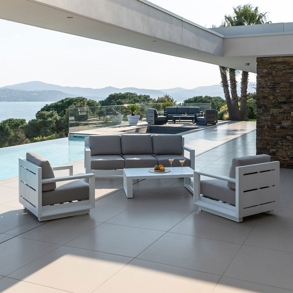 salon de jardin alu blanc