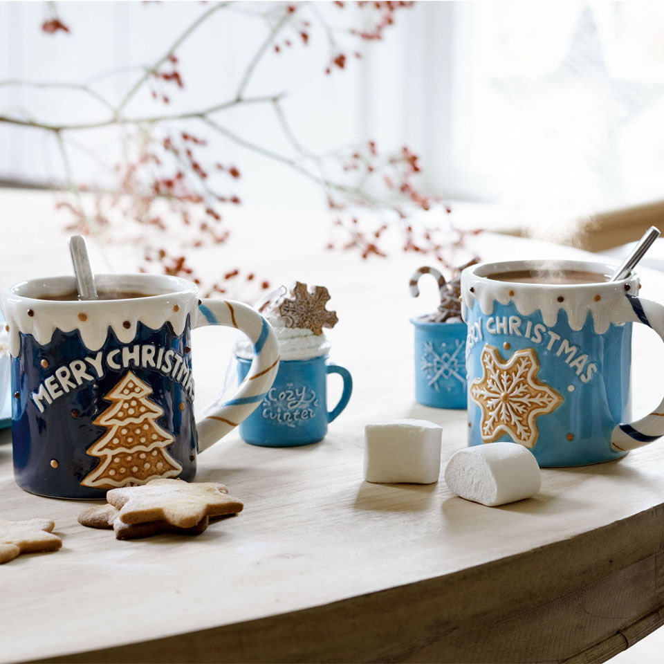 tazze di Natale blu