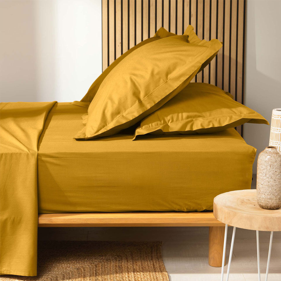 drap housse jaune