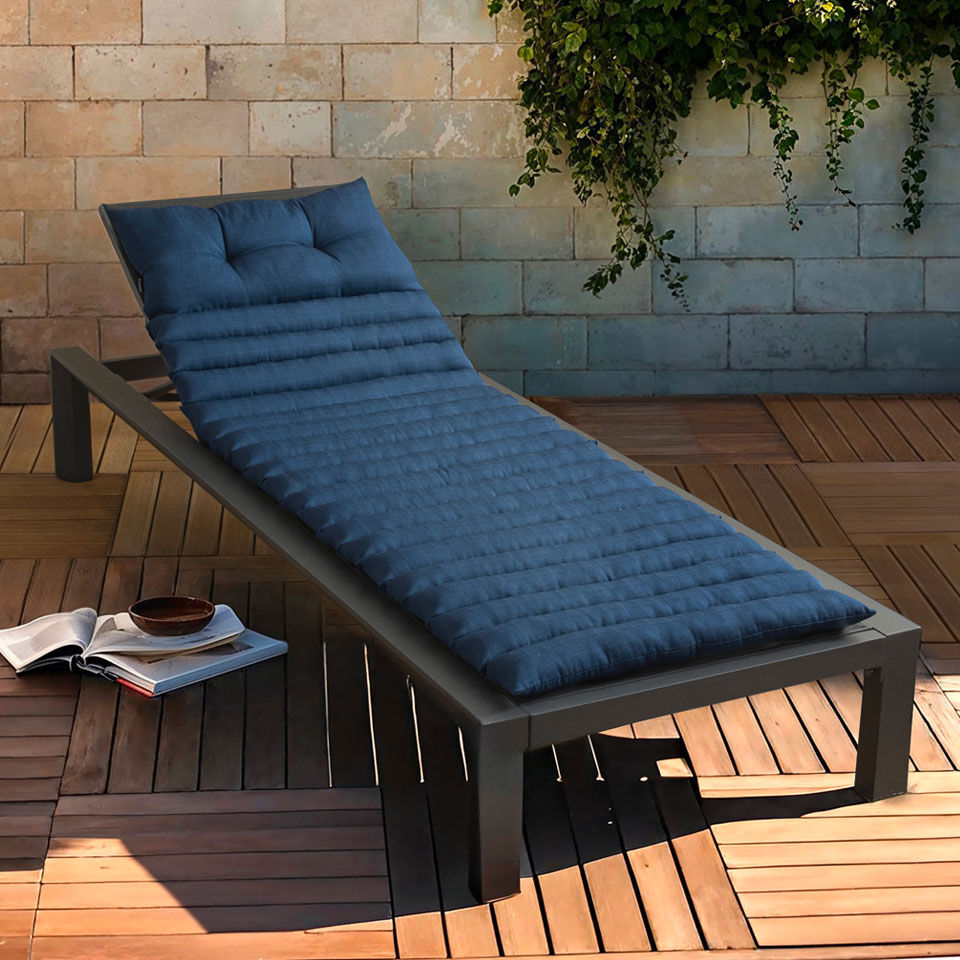 coussin de chaise longue bleu