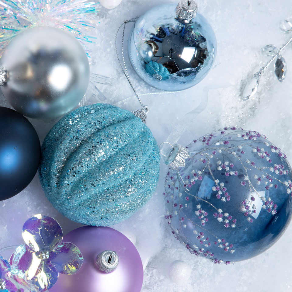 boules de noël bleues
