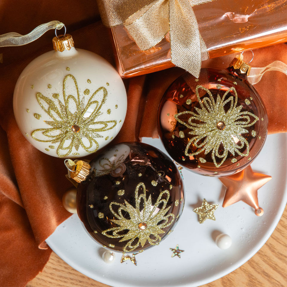 Weihnachtskugeln aus Glas Trüffelschwarz