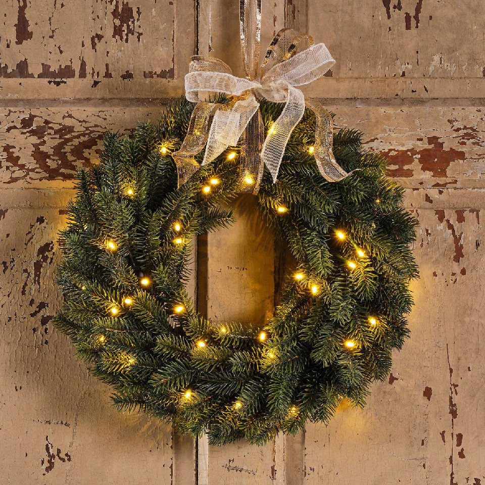 Beleuchteter Weihnachtskranz