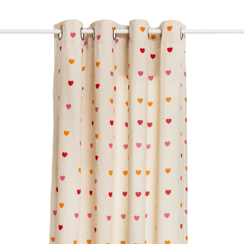 Rideau motifs coeur colorés
