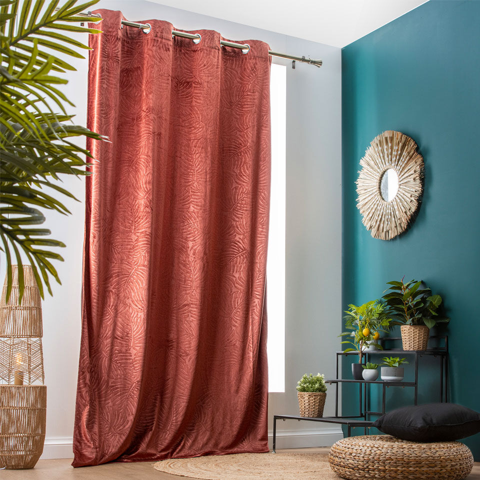 rideau velours terracotta