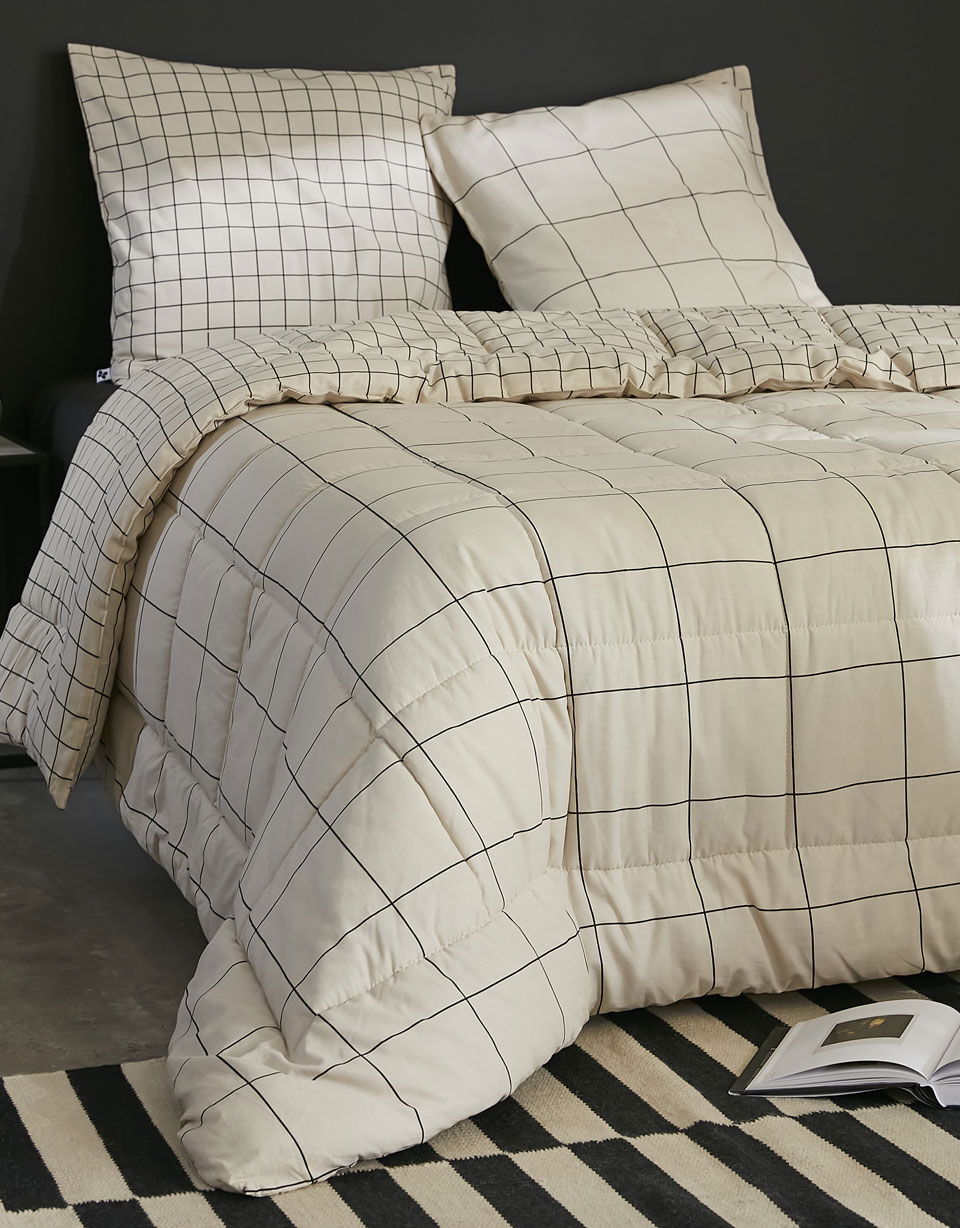 housse de couette à carreaux